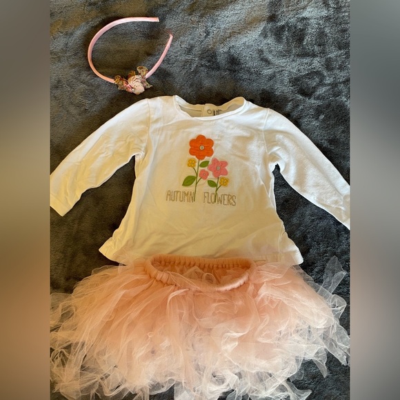 Mayoral Other - Bundle of 3: NWOT headband + NWOT mauve tutu skirt + Mayoral shirt, size 6-12M